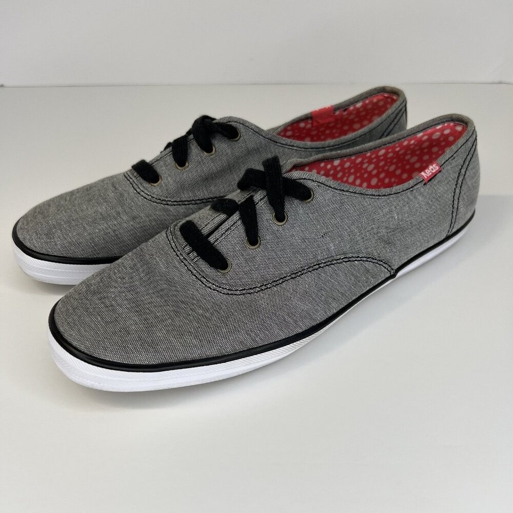 Keds Classic Canvas Fashion Sneaker Women's Size 9.5 Low-Top Lace-Up Gray Shoe